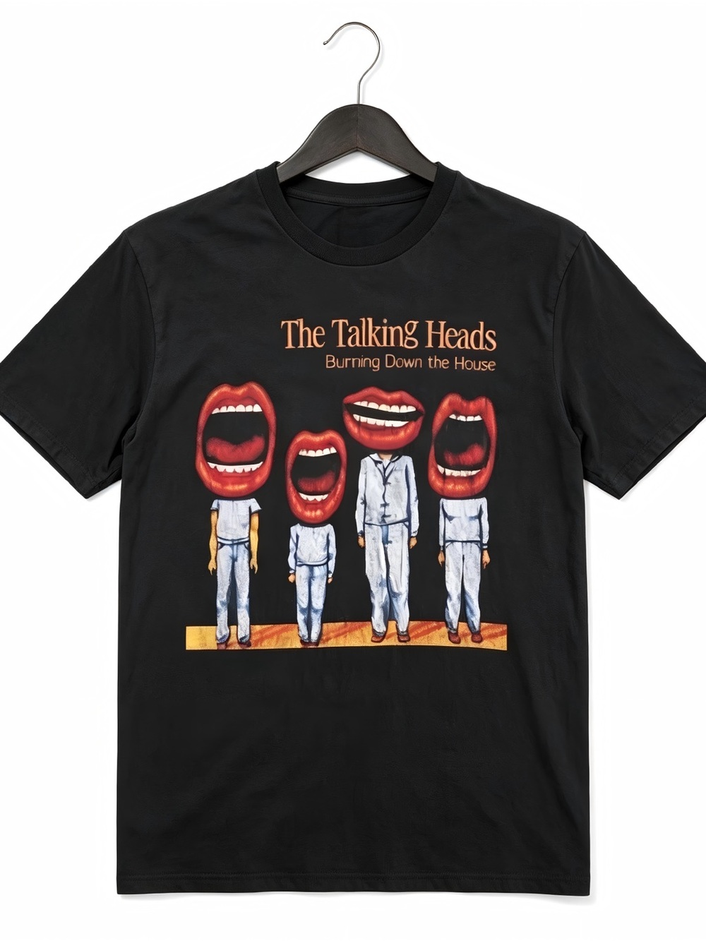 Talking Heads Black Retro Graphic Rock Band Unisex Streetwear Music Fan T-Shirt